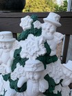 Clay Magic Snowman Tree Ceramic Mold 1658 Pre-cut Holes For Lights Half Painted 