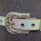 Shyanne Girls Genuine Leather Belt Sz 28 Western Wear Pastel Rainbow Rhinestone