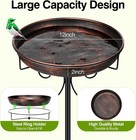 35in Bird Bath Feeder Metal Pedestal Vintage Antique Bronze Garden Outdoor