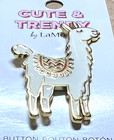 La Mode Card W Large Llama Hp 3d Realistic Metal Buttons  2    Trimmed Gold Wool