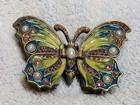 Nikky Enamel Bejeweled Pearl Butterfly 3 25  Hinged Trinket Box