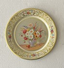 2 Vintage Daher Decorated Ware Tin Metal Plates Floral Bouquets 8    Holland