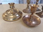 Mixed Lot Of 6 Vintage Brass Candlesticks Holders Patina Condition Size Varies