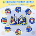 Urmywo Busy Board - Montessori Toys For 1 2 3 4 Year Old  Book Blue 