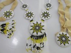 Az Apache Beaded Medallion Necklace Hair Barrette Star Pattern Buckskin Wraps