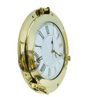 Solid Brass Nautical Navigation Marine Brass Porthole Wall Mounted Clock 17 Wefd