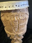 Mexican  aztec Pedestal Drum- Hand Carved Of An Iconography Of Its Era- 14    Tall