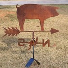 Metal Pig Weathervane Outdoor Weathercock Yard Wind Vane Direction For Farm Yard