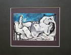 Pablo Picasso  reclining Women   Matted Offset Color  Lithograph 1971