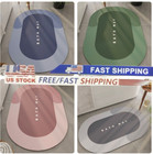 Super Water Absorbent Bath Mat Non-slip Quick Drying Bathroom Shower Rug  oval