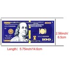 10pcs Gold Foil Banknotes 100 Us Dollars Blue Novelty Currency Plastic Money