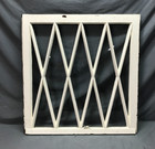 Antique Vtg Wood 13 Lite 30x31 Large Diamond Shabby Window Sash Chic Old 999-25b