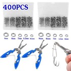 400pcs Stainless Steel 5 Size Fishing Lures Split Rings For Fish Snap Connector