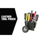 New 5-pocket Leather Tool Pouch With Tape Chain For Electricians Durable
