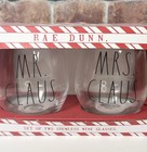 Rae Dunn Mr   Mrs Claus Stemless Wine Glass Set Christmas New Open Box