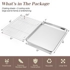 Teamfar Baking Sheet With Rack Set  2 Pans   2 16   X 12   X1    Silver 