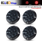 4 Pcs 4 Inch Round Smoked Lens Red Bulb 12 Led Stop Brake Tail Lights Utility C