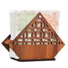 Decorative Wooden Paper Napkin Stand Color Brown For Home