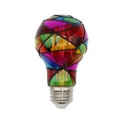 Led Stained Glass Bulb  A19 3 5w  25w Equivalent  Medium Base E26 Mosaic -2 Pack