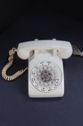 Vtg Bell System Western Electric 500 Rotary Dial Desk Telephone White 1970s I9