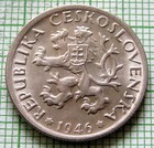 Czechoslovakia 1946 1 Koruna Woman With Sheaf And Sickle Unc Lustre Km  19