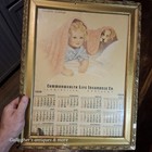 1939 Framed Calendar Commonwealth Insurance Louisville Kentucky Sign 14x18