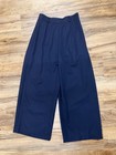 Vintage Complice Italy 100  Wool Navy High Rise Wide Leg Pants Trousers - Rare