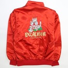 Vintage Excalibur Hotel Casino Las Vegas Satin Bomber Jacket Size Xl Red