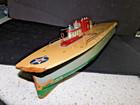 Vintage 1920 s Liberty Playthings Windup Wood Aircraft Carrier - 28  Long