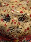 Vintage Calico Cat Figurine  Heavy Ceramic