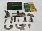 Antique Lot Of 13 Singer 66 Sewing Machine Rear Back Clamp Attachments W  Manual