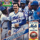 1986 New York Mets Autographed Championship Series Score Book Magazine Jsa Coa
