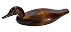 Antique Vintage Duck Decoy Solid Walnut Wood Hand Carved Glass Eyes 18  Must See