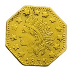 1875 California Fractional Gold Indian Wreath  7 Type Obv  Bg-933 Repaired