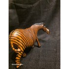 Vintage Hand Carved Wood Zebra Figurine 7    African Safari Folk Art Decor