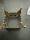 Vanity Dresser Set Filigree Trinket Dish Lidded Perfume Bottles Vtg Metal Holder