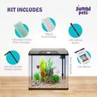 5 Gallon Glass Aquarium Kit Led Light Internal Filter Maintenance Free Tank New