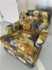 Vintage Marge Carson Floral Tufted Accent Chair