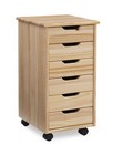 6-drawer Rolling Storage Cart Cabinet Wood Organizer Chest Dresser Home Office