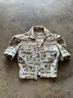 Vintage 30s 40s Hand Woven Puff Sleeve Jacket 1930s 1940s Size Xs