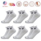 6 Pairs White Everyday Plus Cushioned Crew Socks Medium Size