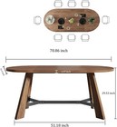 70 86  Oval Dining Table For 6-8 People Wood Kitchen Table Breakfast Furniture