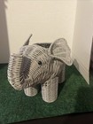 Plastic Resin Wicker Look  Elephant  Planter 13 2   d X 6 7   w X 7 5   h Pot 4 5   