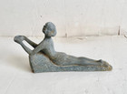 Vintage Cast Metal Chandler Art Deco Nouveau Lady Woman Table Lamp Base Figure A