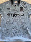 2011-2012 Manchester City Squad Team Signed Autographed Blue Jersey W coa 