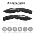 Petrified Fish Pfp13viper k110 Blade g10 carbon Fiber Handle crossbar Lock Knife