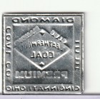 Vintage Blue Diamond Leatherwood Coal Co Cincinnati Oh Metal Scatter Tag