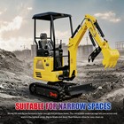 Free Shipping Mini Excavator Kubota D722 Engine Side Swing With 11 Attachments