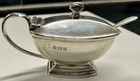 Antique Art Deco Charles Packer   Co Sterling Silver Mustard Pot   Spoon