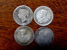 Canada Genuine Four Different  5 Cent Silver Coins  15 R2